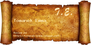 Tomanek Emma névjegykártya